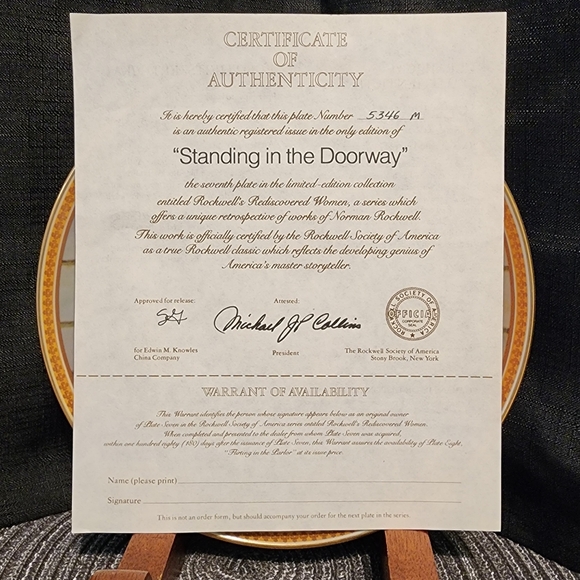 Standing in the Doorway - Norman Rockwell Collectors' Plate VTG - Picture 4 of 7